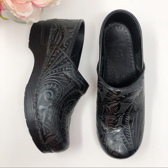 Dansko Shoes - DANSKO XP Tooled floral black clogs 38
